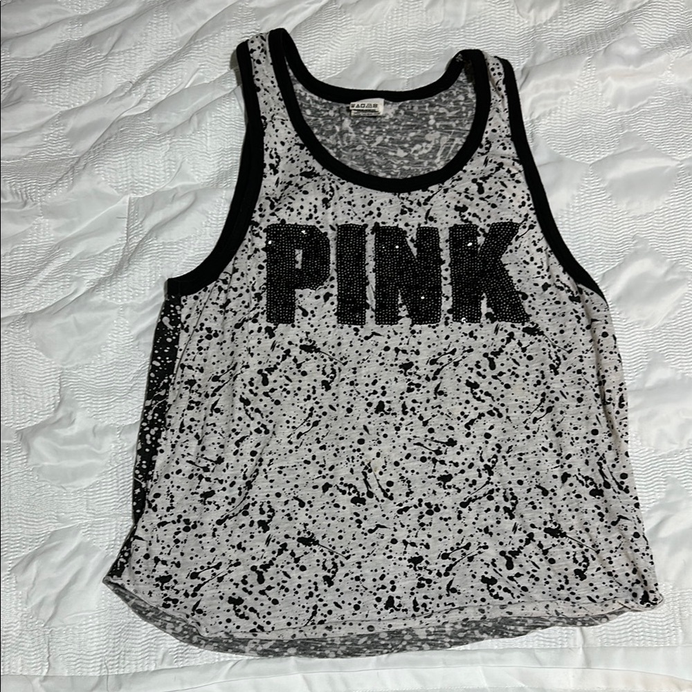 Victoria's Secret Pink Speckled Tank Top - Black and Gray